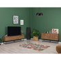 Hanah Home Laxus Takım 20 Juego de Muebles para Sala de Estar Nogal y Negro